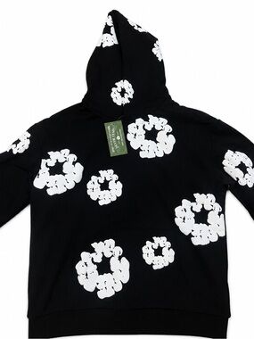 Denim Tears Men’s Black Cotton Wreath Hoodie NWT